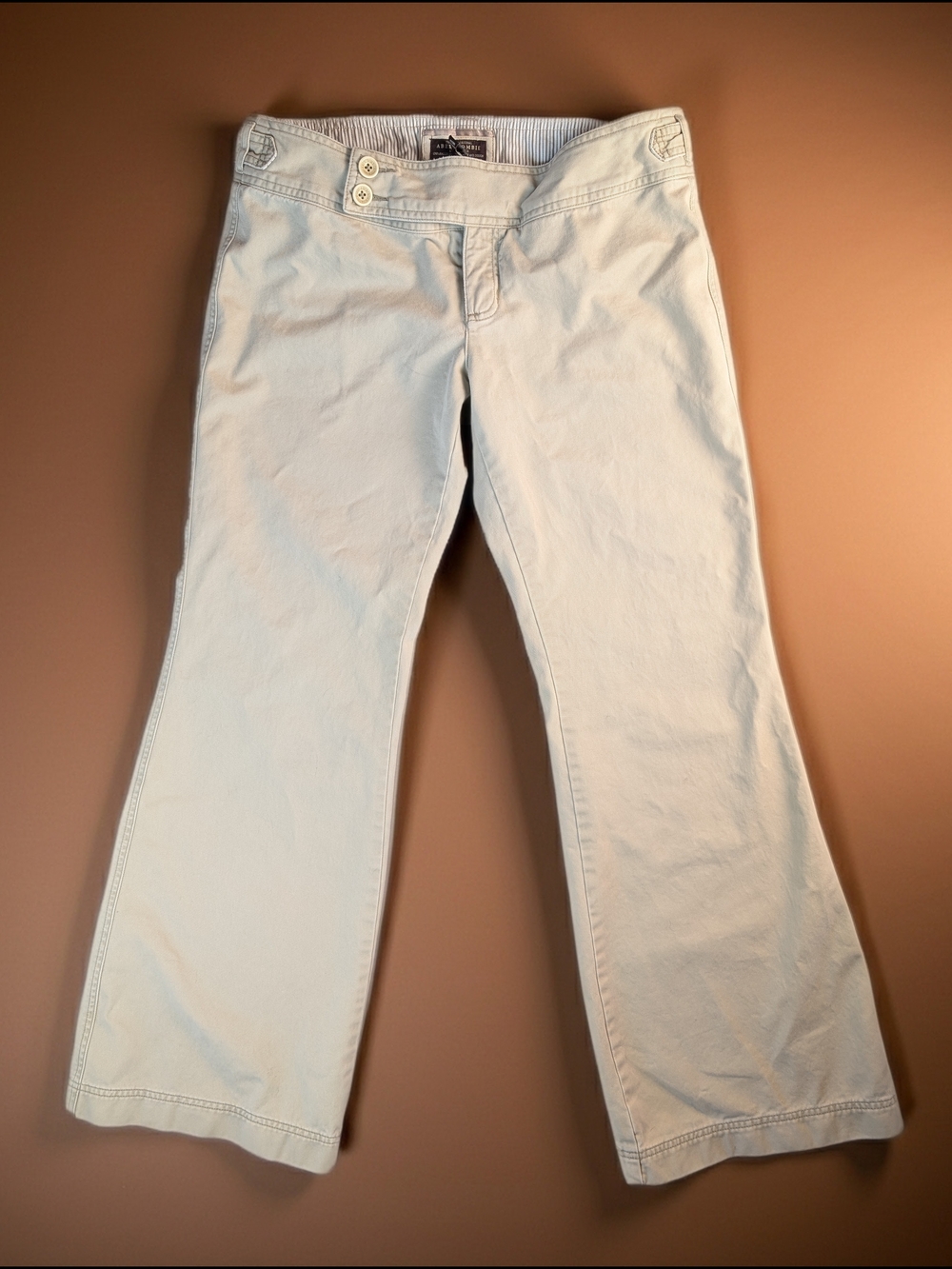 Vintage Y2K Abercrombie & Fitch Low Rise Flare Pants Women's 10 Beige